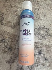 Secret Whole Body Deodorant Spray Peach & Vanilla Scent 3.5 Oz