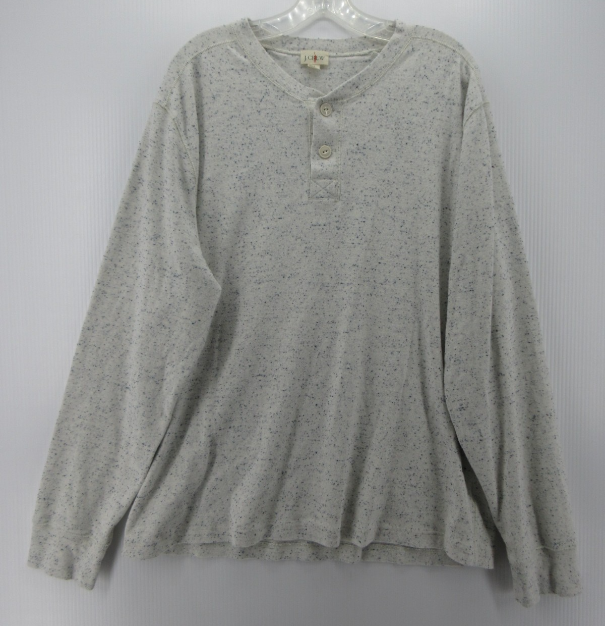 FILA J Crew Camicia Uomo XL Bianco Remi Maculato Henley Pullover T Ispirazione Vintage