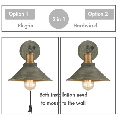 Farmhouse plug best sale in wall sconce