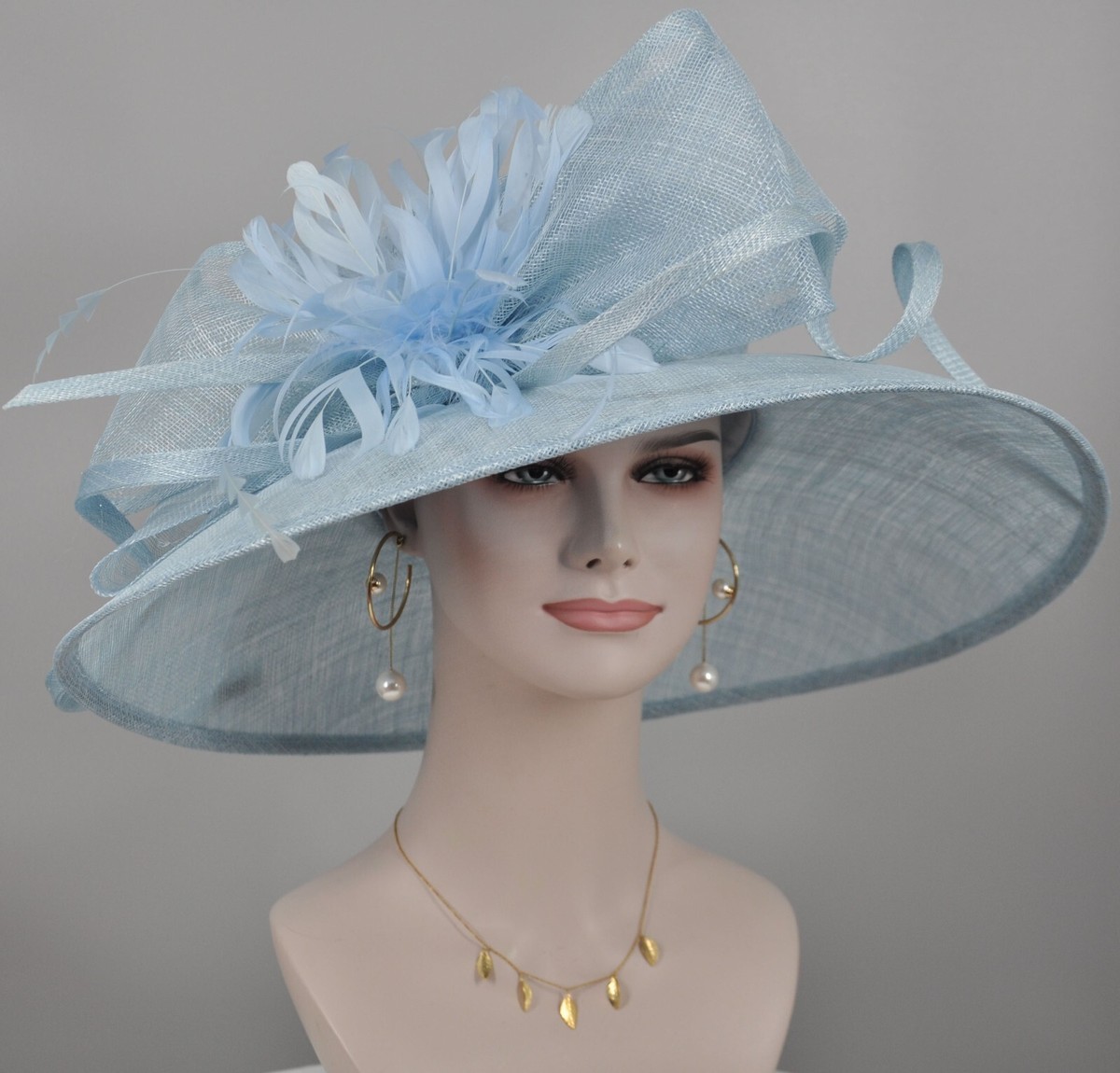 Church Kentucky Derby Carriage Tea Wedding Wide Brim Sinamay 