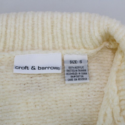 Suéter Croft and Barrow Damas Pequeño Crema Tejido Cremallera Frontal Mangas Largas CB7221 - Imagen 9 de 11