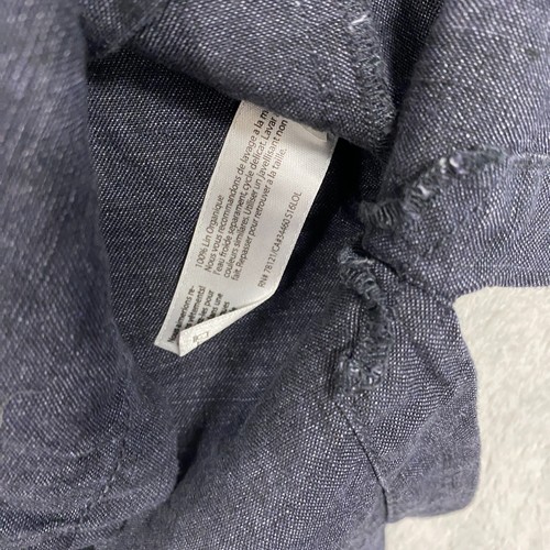 Eileen Fisher Dress Womens Extra Small Gray Organic Linen Button Up Long Sleeve - Picture 5 of 7