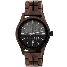 Holzwerk KÖLN Damen und Herren Holz Uhr mit Datum in braun, schwarz, silber