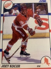1990-91 Score NHL Joey Kocur #201 Detroit Redwings Card