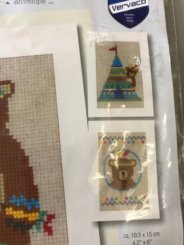 Bear Cross Stitch kit, cute bear cross stitch kit, cross stitch card kit,NIP kit - Picture 4 of 7