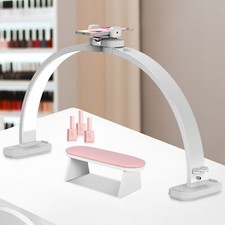 Half Moon Light for Nail Desk with Phone Holder, Upgraded 28-inch light