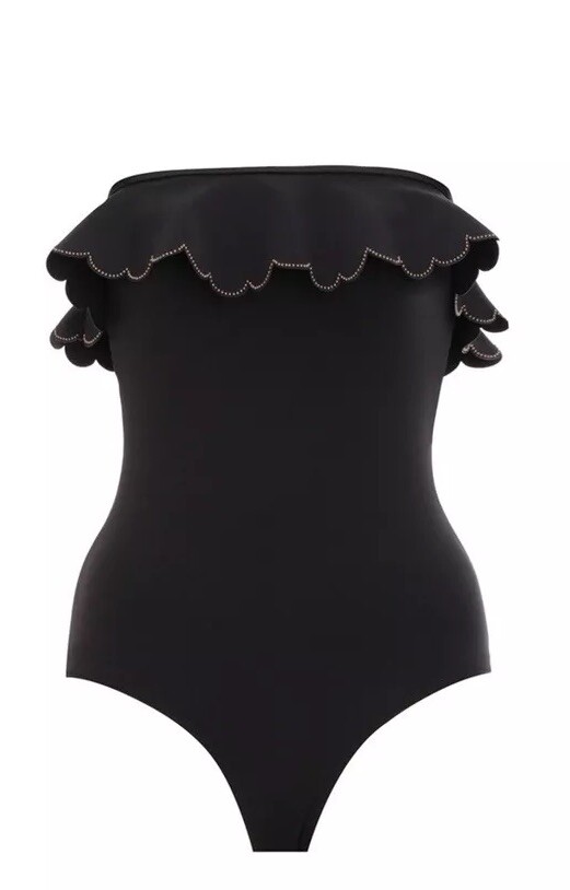 Edie Frill Bandeau ZIMMERMANN one-piece swimsuit black Size 0 NWT