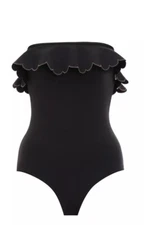 Edie Frill Bandeau ZIMMERMANN one-piece swimsuit black Size 0 NWT