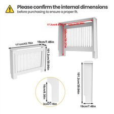Extra Tall Radiator Cover 92cm Height MDF Cabinet Grill Shelf Furniture S/M/L/XL