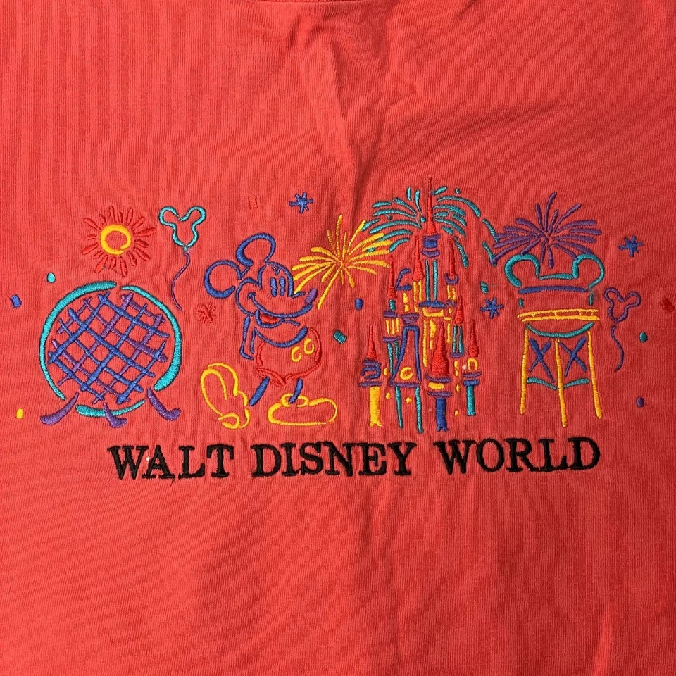 Camiseta De Colección Años 80 90 Walt Disney Originales Parque Temático Bordada MICKEY MOUSE Foto 3 de 4
