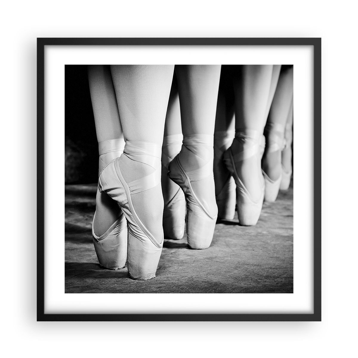 Cuadro Poster de Pared 50x50cm Póster Marco Zapatillas De Ballet Pies Danza Art