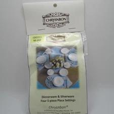 Dollhouse Miniature Chrysnbon Dinnerware & Silverware Settings for 4 CB2211
