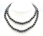 Hematite chain knotted gemstone chain necklace with clasp approx. 80 cm
