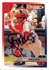Jose Molina autographed baseball card (Anaheim Angels) 2005 Topps Total #361