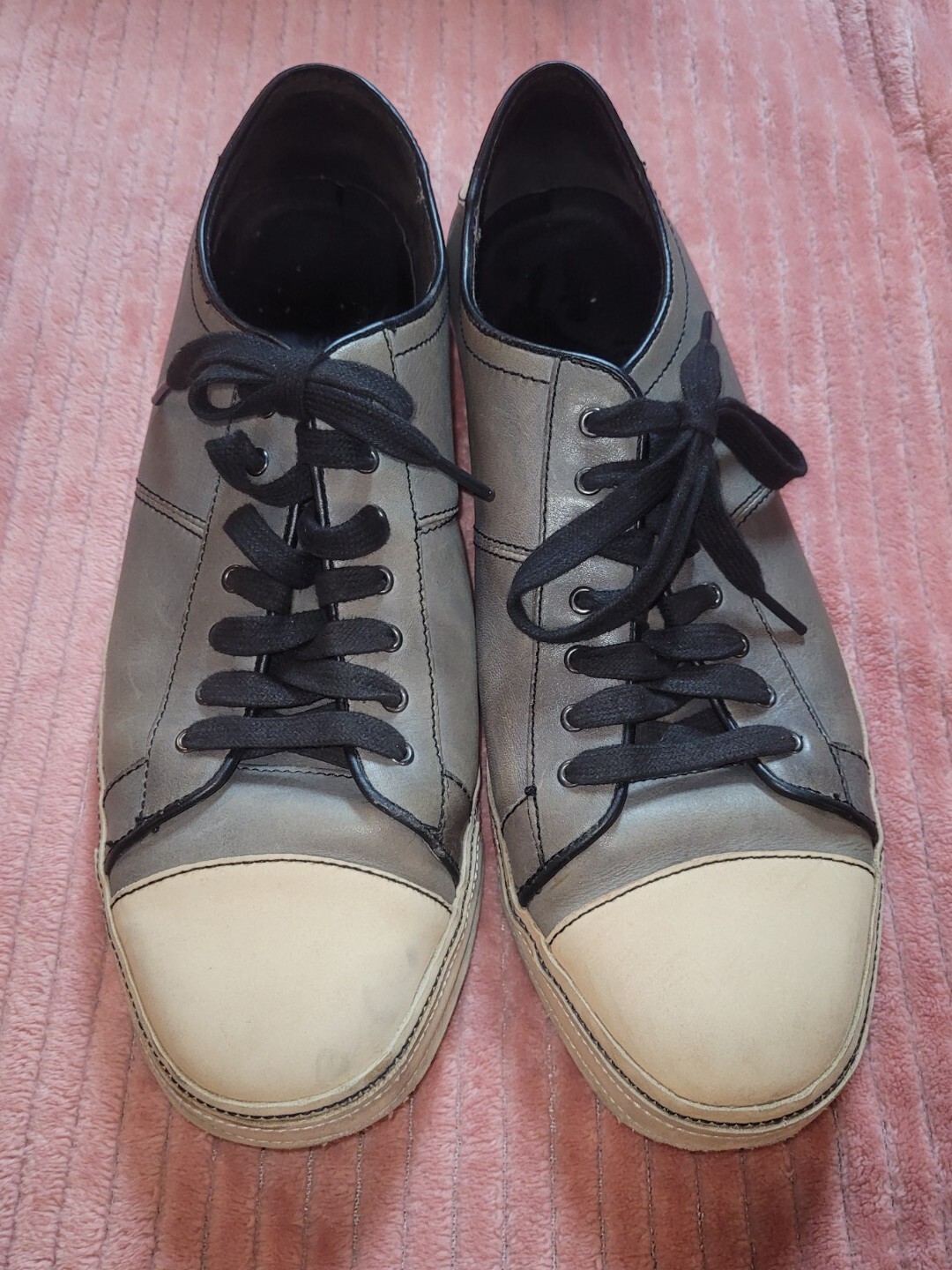 John Varvatos Mick Men's Low Cap Toe Sneakers Shoes Size 12 Gray