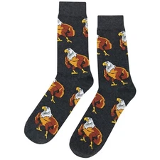 NWT Mighty Eagle Dress Socks Novelty Men 8-12 Gray Crazy Fun Sockfly