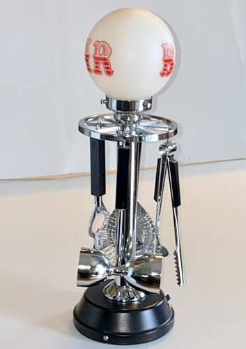 Vintage Bar Globe Lamp Post Barware Accessory Set Barware Light with Utensils - Picture 3 of 7