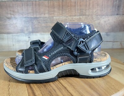 Fashion Sandals Unisex EU 40 US Mens 7 Womens 9 Black Leather Bubble Heel