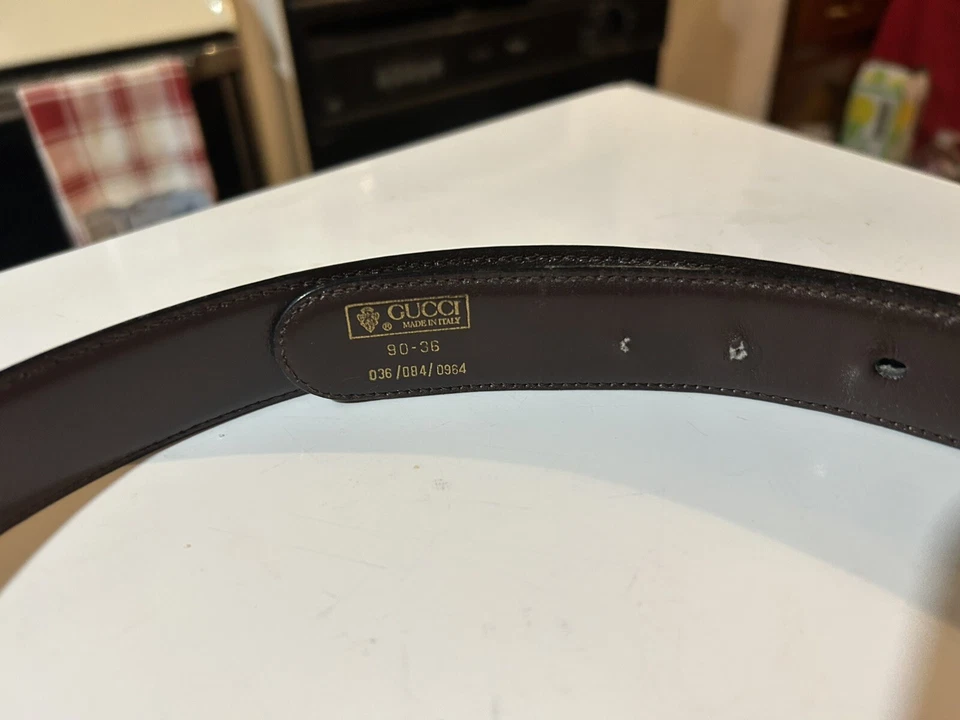 Cinturón Gucci Italia GG vintage. Mod Brev. Cuero 41 pulgadas de largo Foto 3 de 4