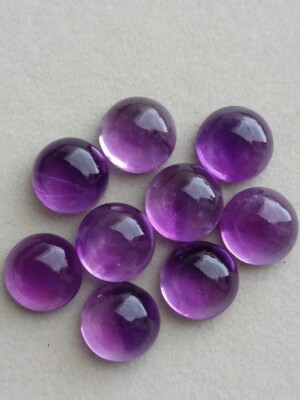[Wholesale] Natural Amethyst Cabochon Round Shape Loose Gemstone Lot Jewellery.