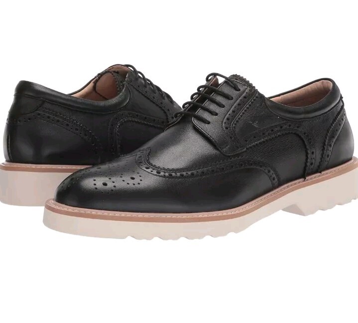 Zanzara Ace ZZ1546C Mens Black Oxfords & Lace Ups Wingtip 
