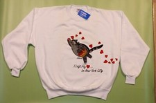 Crazy Shirts Kliban Cat Scatter Hearts NEW with tag sweatshirt L, Double-sided