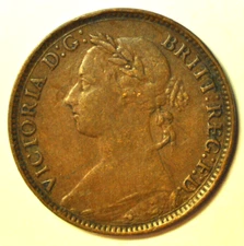 mw20422 Great Britain; Farthing 1884  Victoria  KM#753