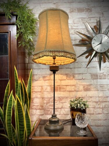 DAVID HUNT Table Lamp Antique Brass Style Lighting Side Light Lampshade