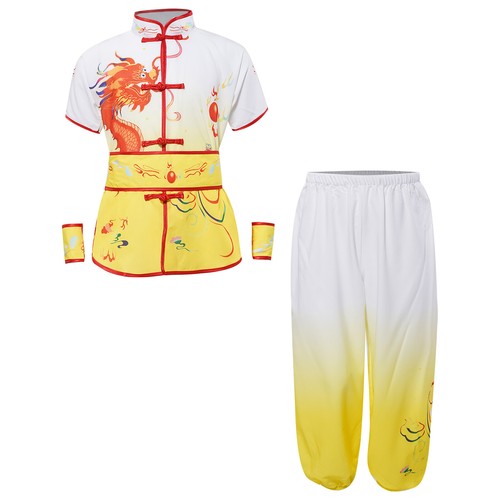Unisex Kids Outfit Halloween Kung Fu Suit Wing Chun Set Breathable Tops Soft - Picture 47 of 84