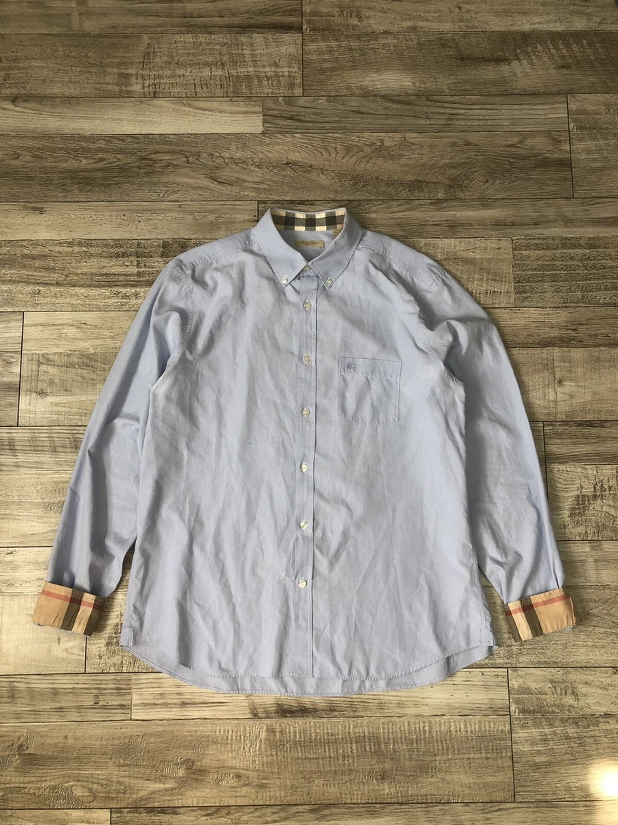 Burberry Brit shirt Mens color Blue size XL made in Hong Kong eBay