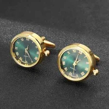 Men's Luxury Watches Cufflinks Business Rotating Clock  Anniversary Gifts