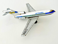Vintage Boeing 727 LUFTHANSA Tin Airplane Made in Japan Lufthansa Airlines 70s