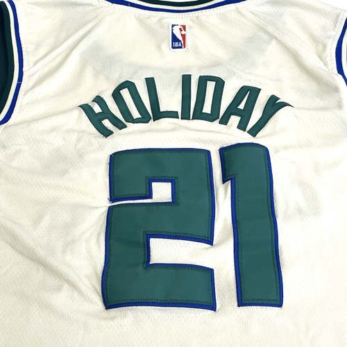 Nike Jrue Holiday Milwaukee Bucks Cream City 21 Swingman Basketball Jersey XXXL - Picture 12 of 18