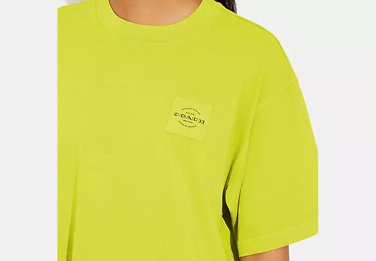 Coach Women Yellow Plum Garment Dye Cropped Org Cotton T Coach Women Yellow Plum Garment Dye Cropped Org Cotton T