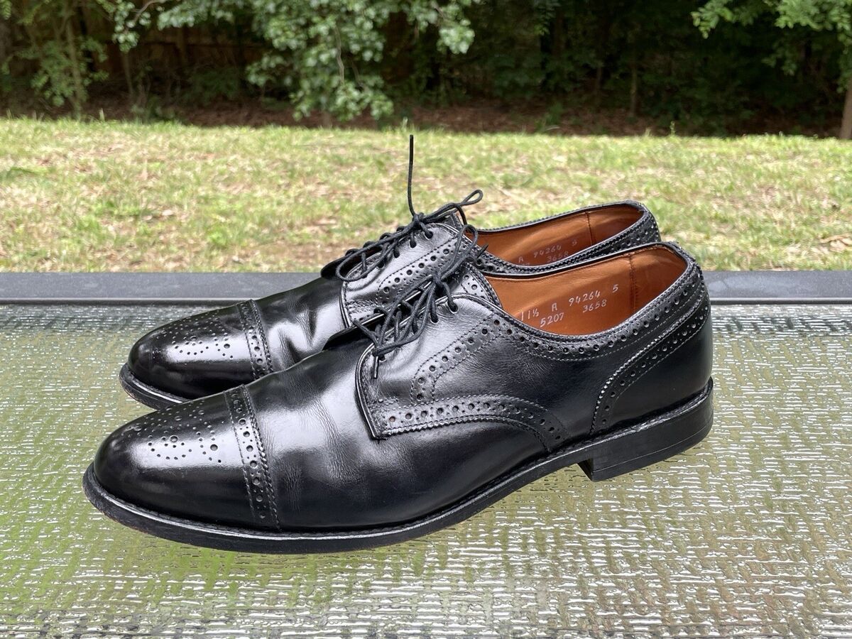 Allen Edmonds Sanford Men's Size 11.5 A Black Leather Cap Allen Edmonds Sanford Men's Size 11.5 A Black Leather Cap