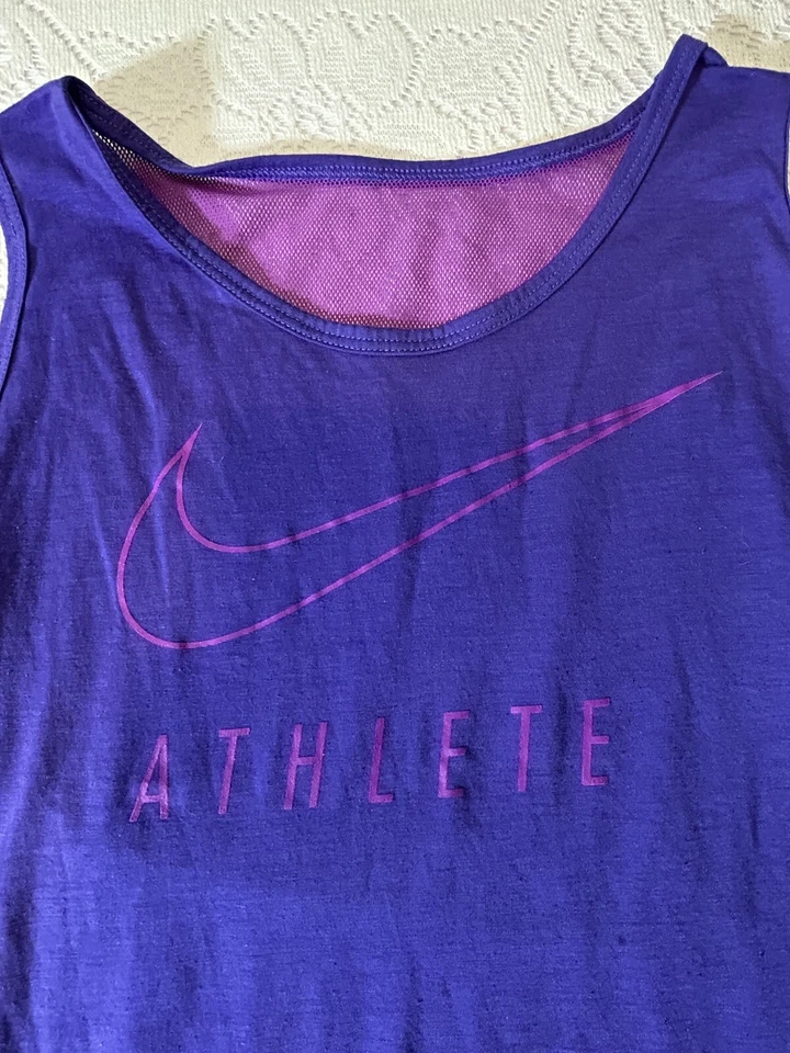 Nike Dri Fit Women Purple athletic Tank Top sport Cami T Shirt Size L - Image 2 of 4