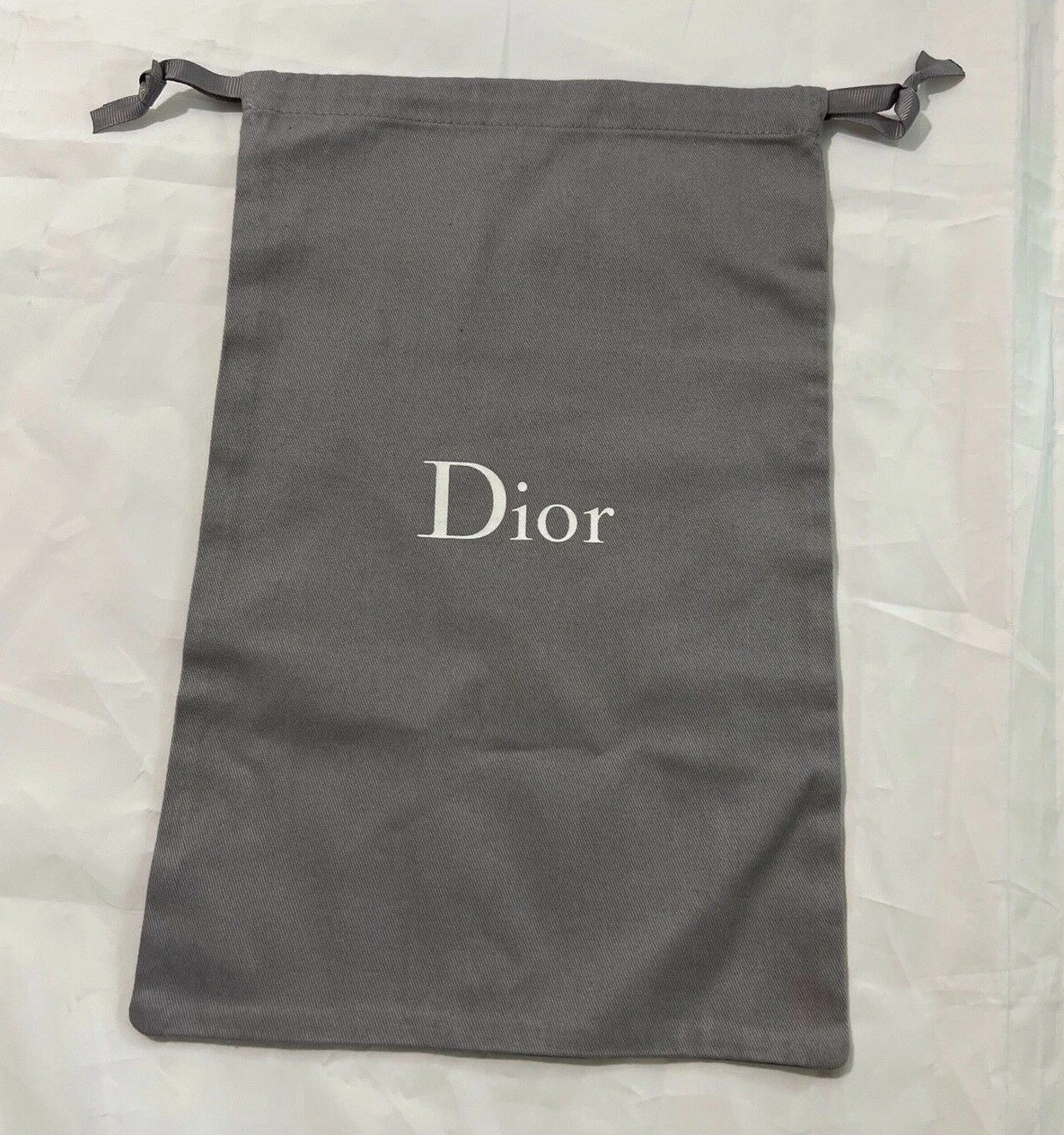 Sac à poussière authentique DIOR housse de rangement cordon de serrage gris 12,5