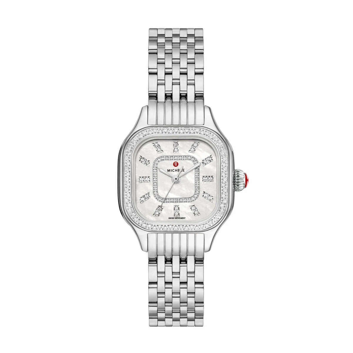Michele Silver-Tone Square Face Watch Michele Deco Women main image 4
