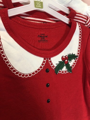NWT-Little Treasure 6-9 Months (pk of 3) Long sleeve bodysuits Santa Holiday D12 - Picture 9 of 12