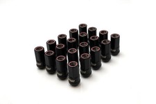 Muteki Lug Nut Set Hr50 14x1.5 20pc Black W Red Ring Hr5007br