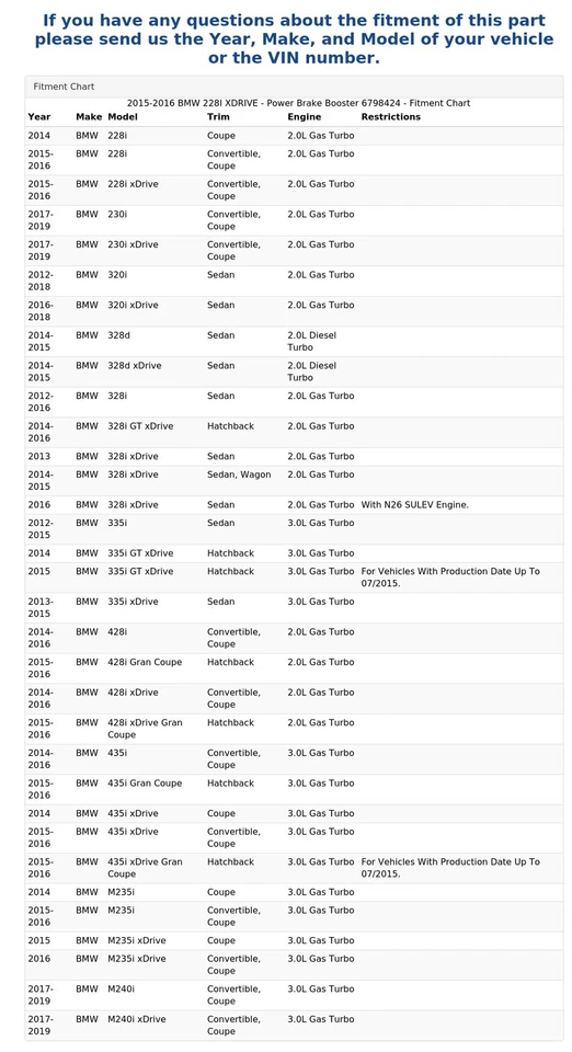 2015-2016 BMW 228I XDRIVE - Power Brake Booster 6798424 - Imagem 4 de 4