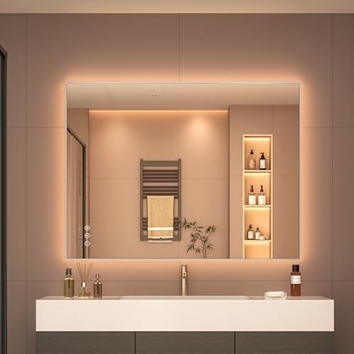  28''x 20'' Bathroom Mirror with Lights, 19.7''L x 27.5''W Framed Led Gym Mirror