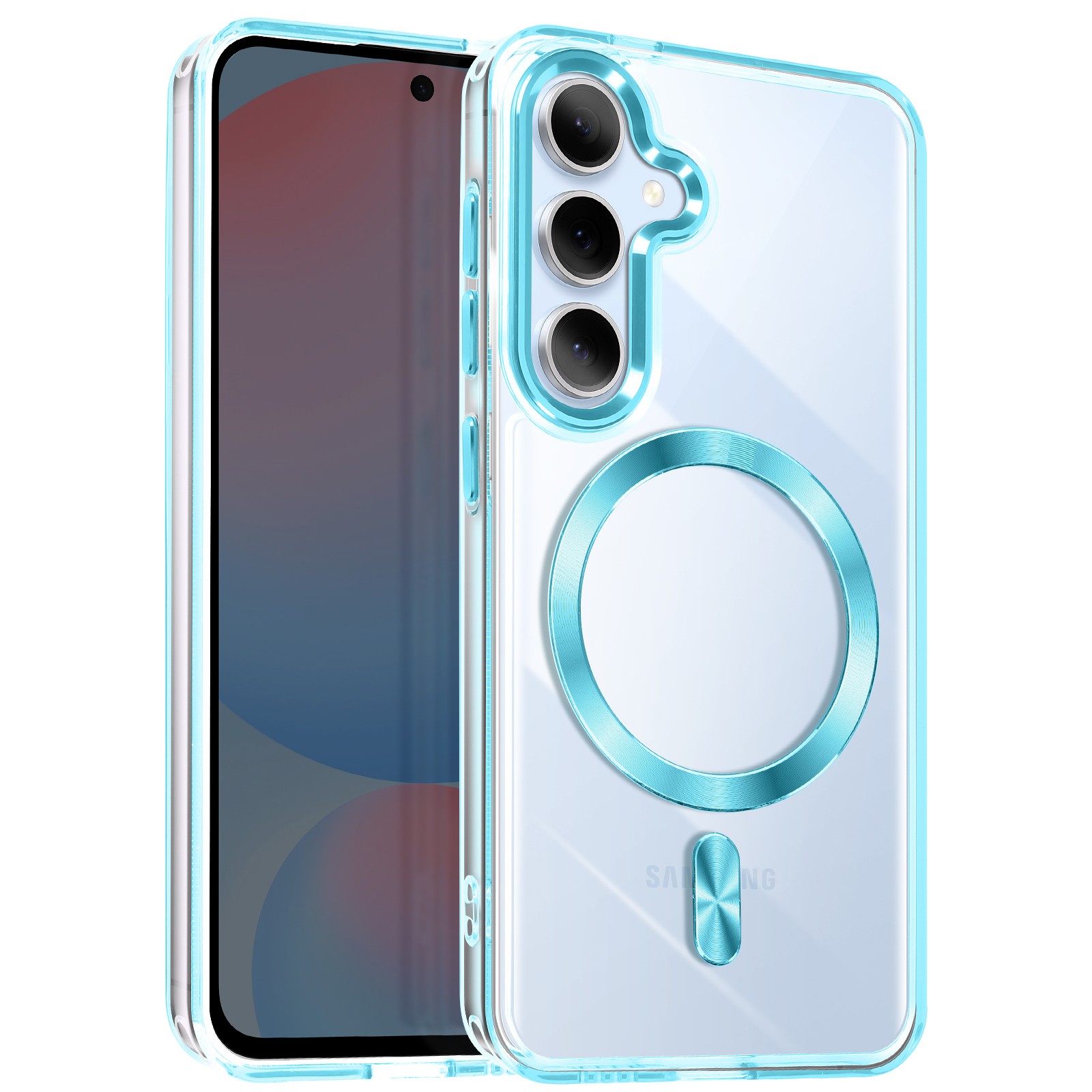 Coque Galaxy S25 cristal bleu Avizar finition premium rigide