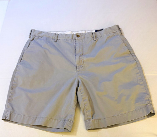 Polo Ralph Lauren Men's Gray Stretch Cotton Chino Shorts Classic Fit Flat Front