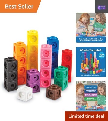 Leichte MathLink Würfel für Kinder - 100 Stück Set für Spaß Mathe Erkundung