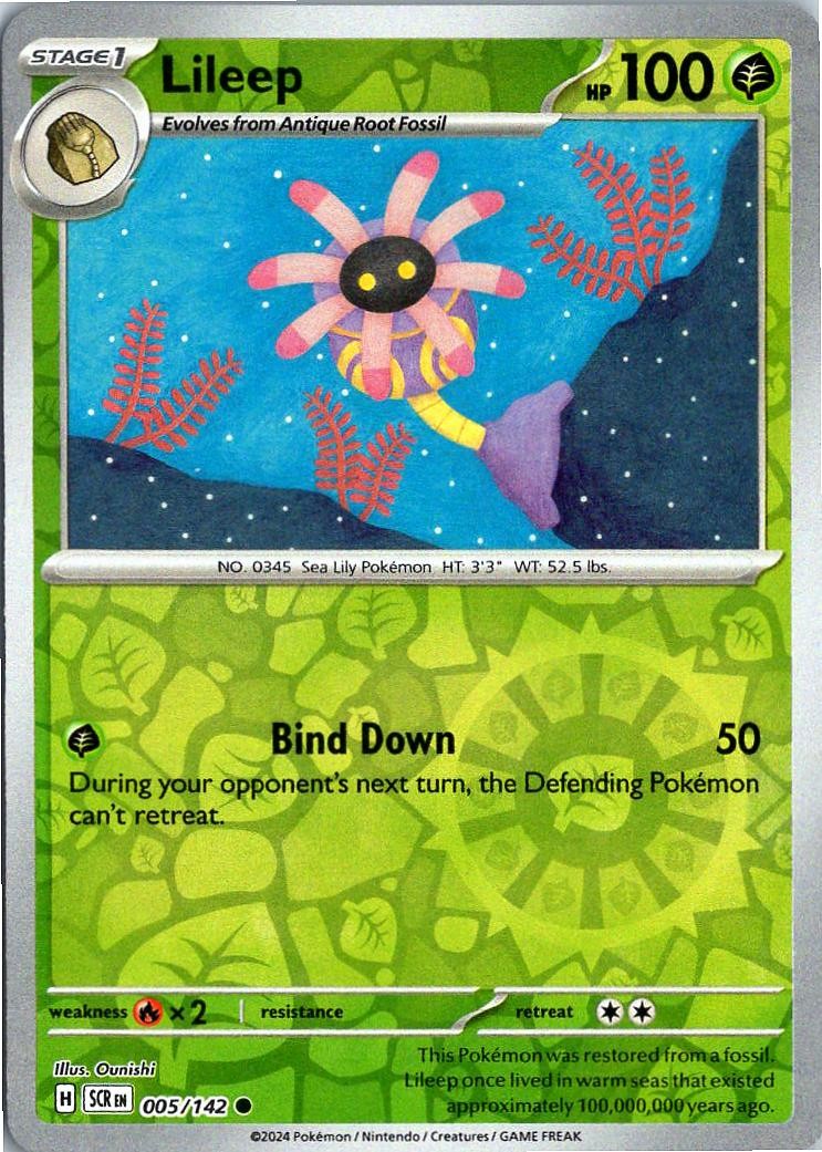 Lileep 005/142 Common Stellar Crown Pokemon Reverse Holo Near Mint
