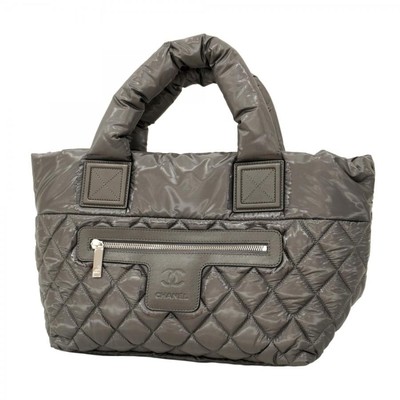 CHANEL Coco Cocoon Nylon Tote Bag Gray