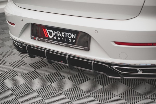 Heckansatz Diffusor Passend FüR Vw Arteon R-Line Fl Schwarz-Rot-image