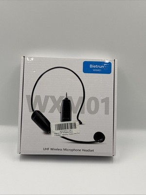 Bietrun WXM01 Wireless Microphone UHF Wireless Headset Mic System New Open Box