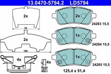 Bremsbelagsatz Scheibenbremse ATE Ceramic 13.0470-5794.2 für MAZDA DAIHATSU MZR